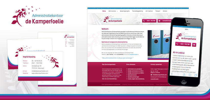 Logo, visitekaartjes, briefpapier en website Administratiekantoor Oldenzaal